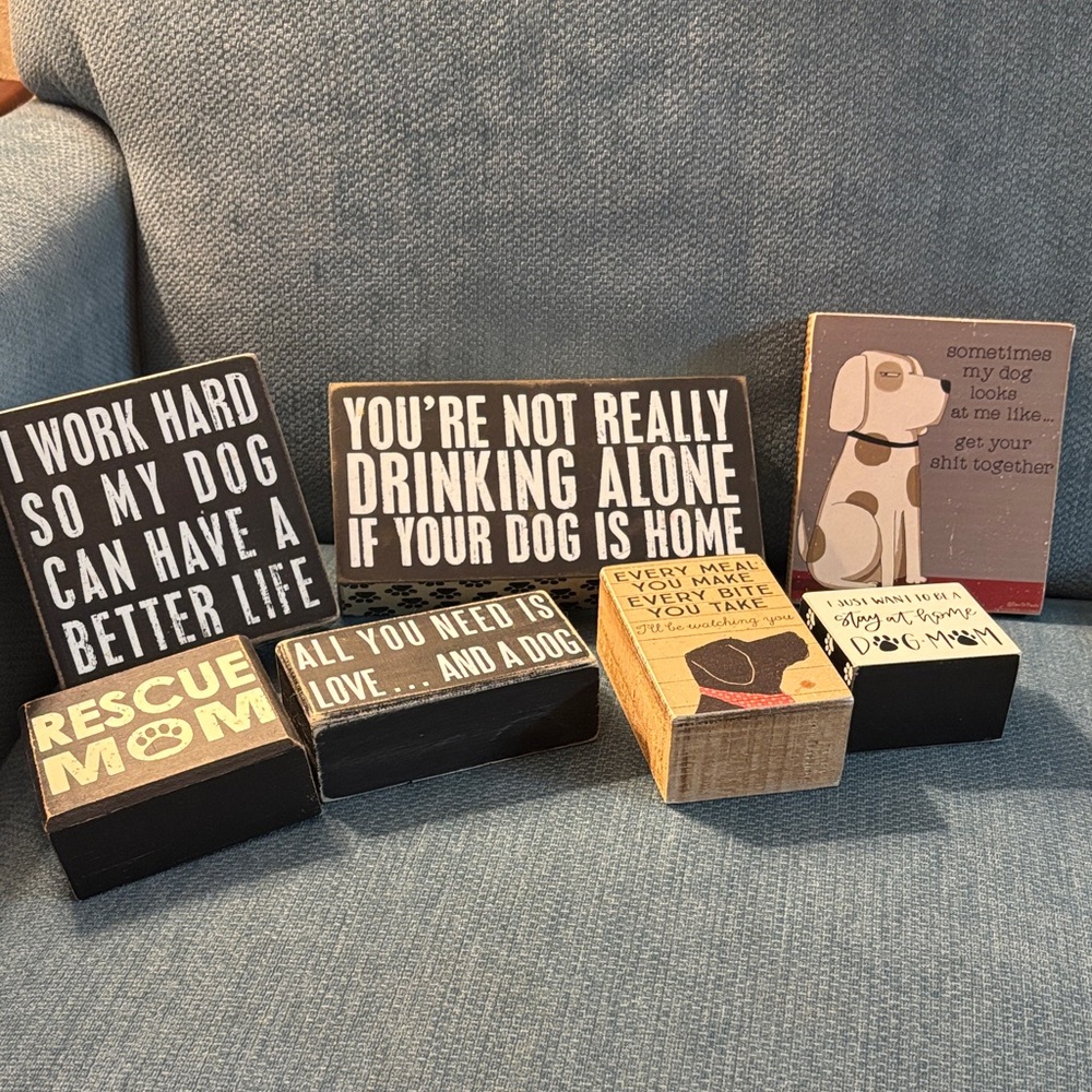 Decorative Dog-Themed Quote Blocks